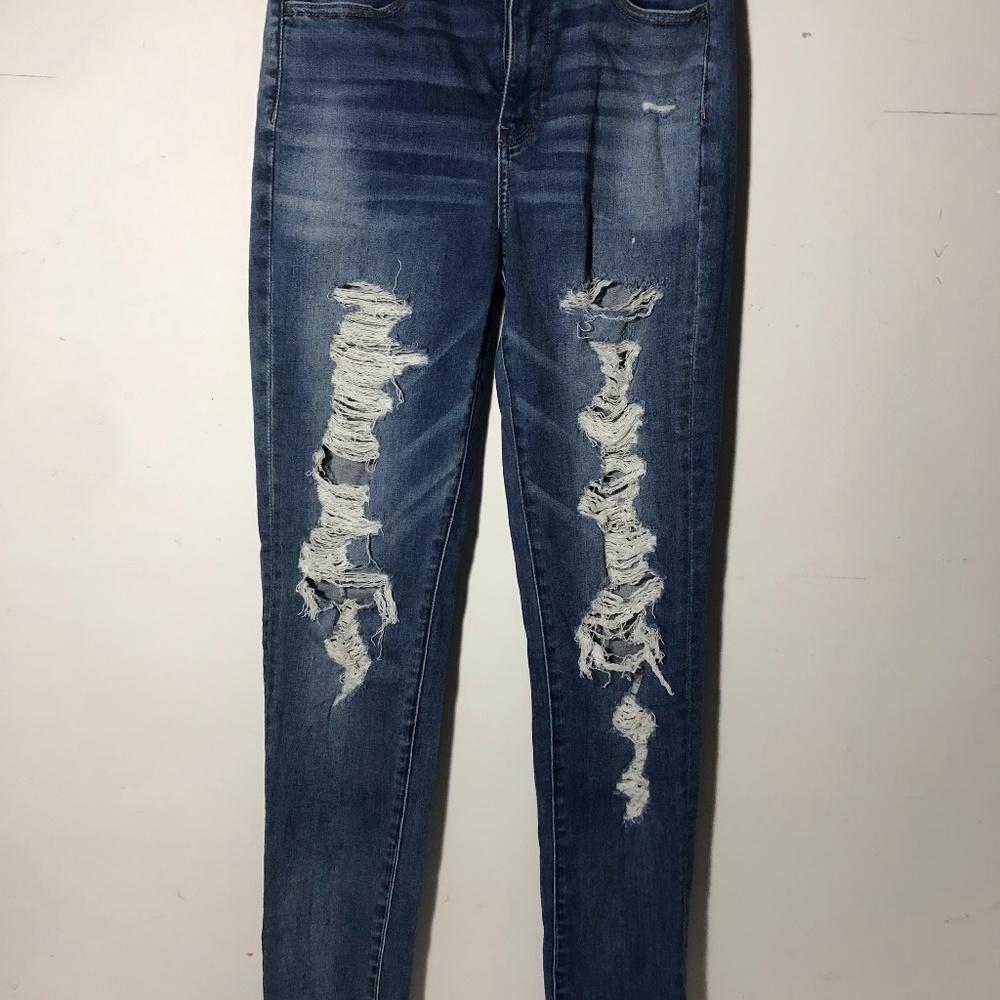 American Eagle Next Level stretch distressed jegging, 8 X-long